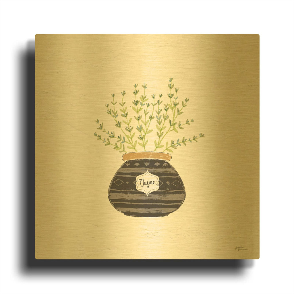 'Fine Herbs 6' By Janelle Penner Gold Metal Wall Art
