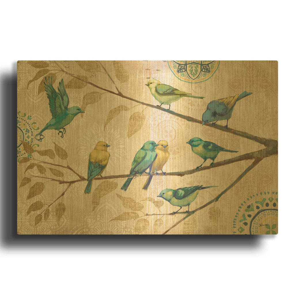 'Fly Away 1 With Suzani' By Janelle Penner Gold Metal Wall Art
