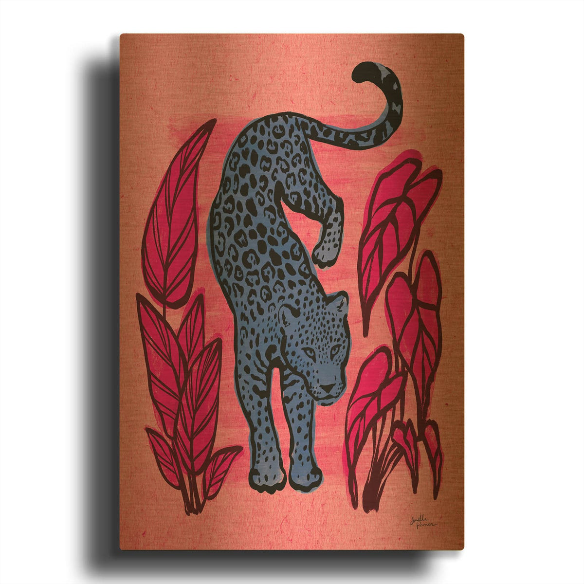 'Jungle Cats 1 Bright' By Janelle Penner Gold Metal Wall Art
