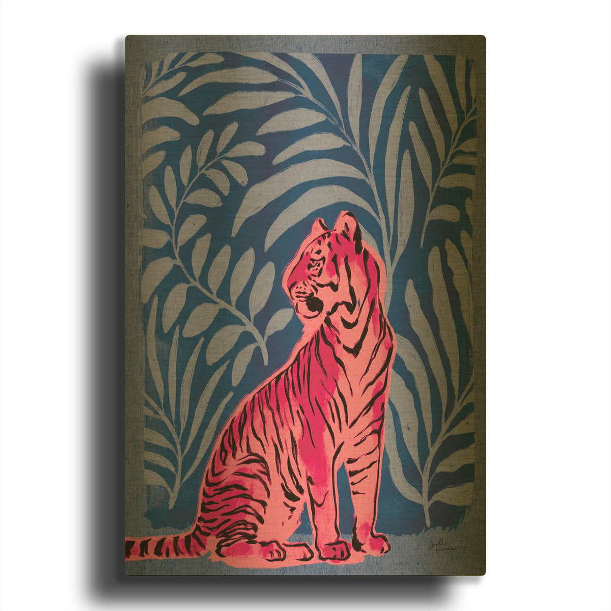 'Jungle Cats 2 Bright' By Janelle Penner Gold Metal Wall Art