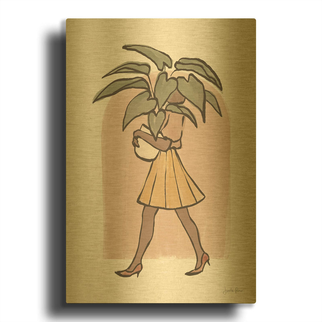 'Plant Ladies 2 V2' By Janelle Penner Gold Metal Wall Art