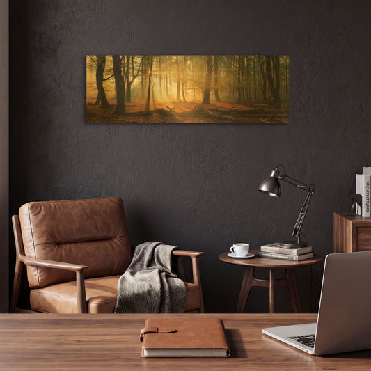 'Speulderbos Panorama' By Martin Podt Gold Metal Wall Art