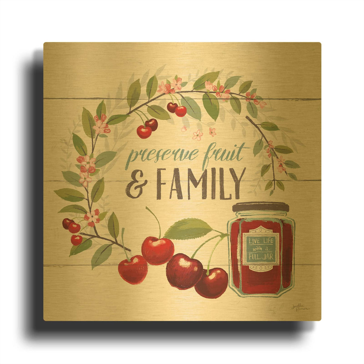 'Sweet Life 3' By Janelle Penner Gold Metal Wall Art