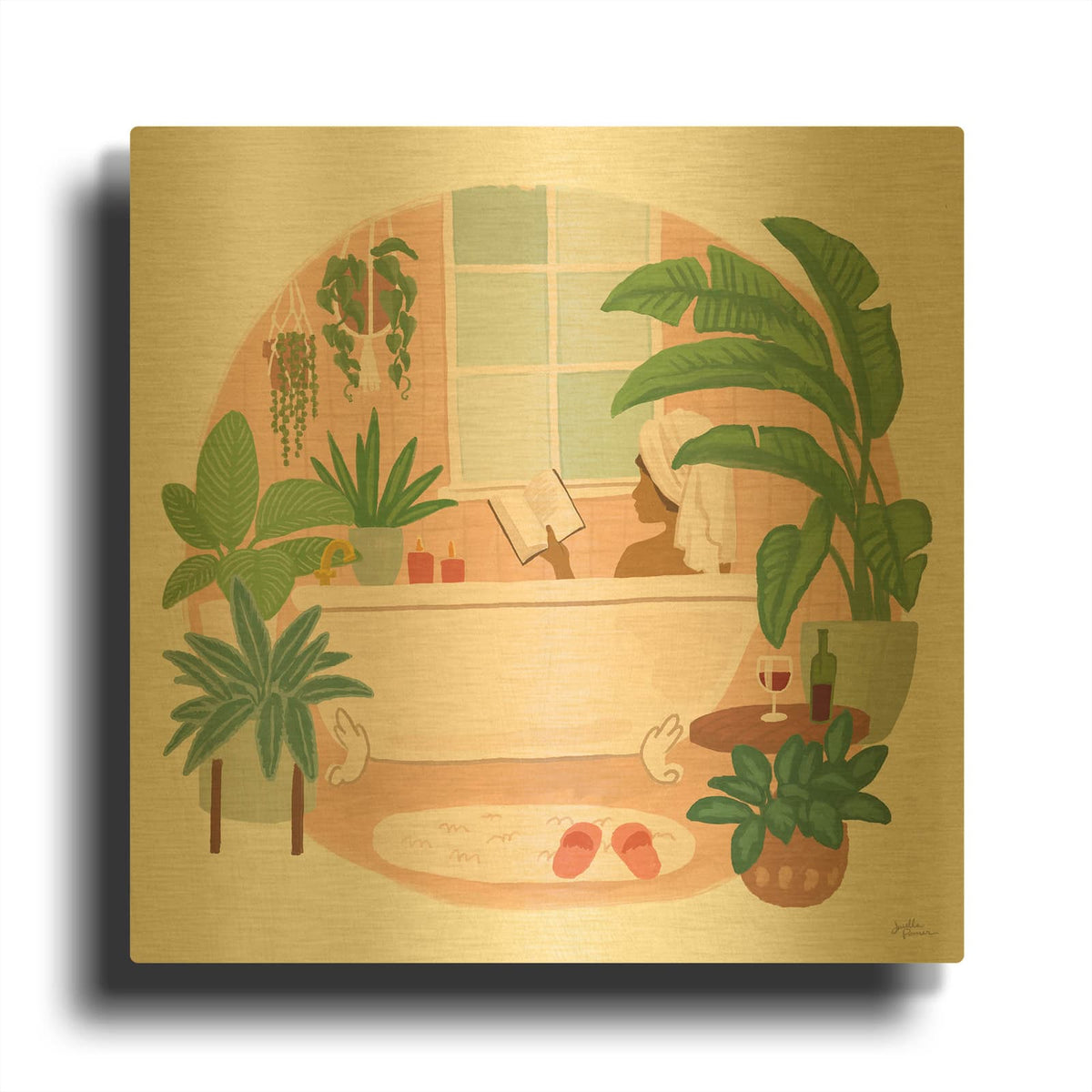 'Urban Jungle 1' By Janelle Penner Gold Metal Wall Art