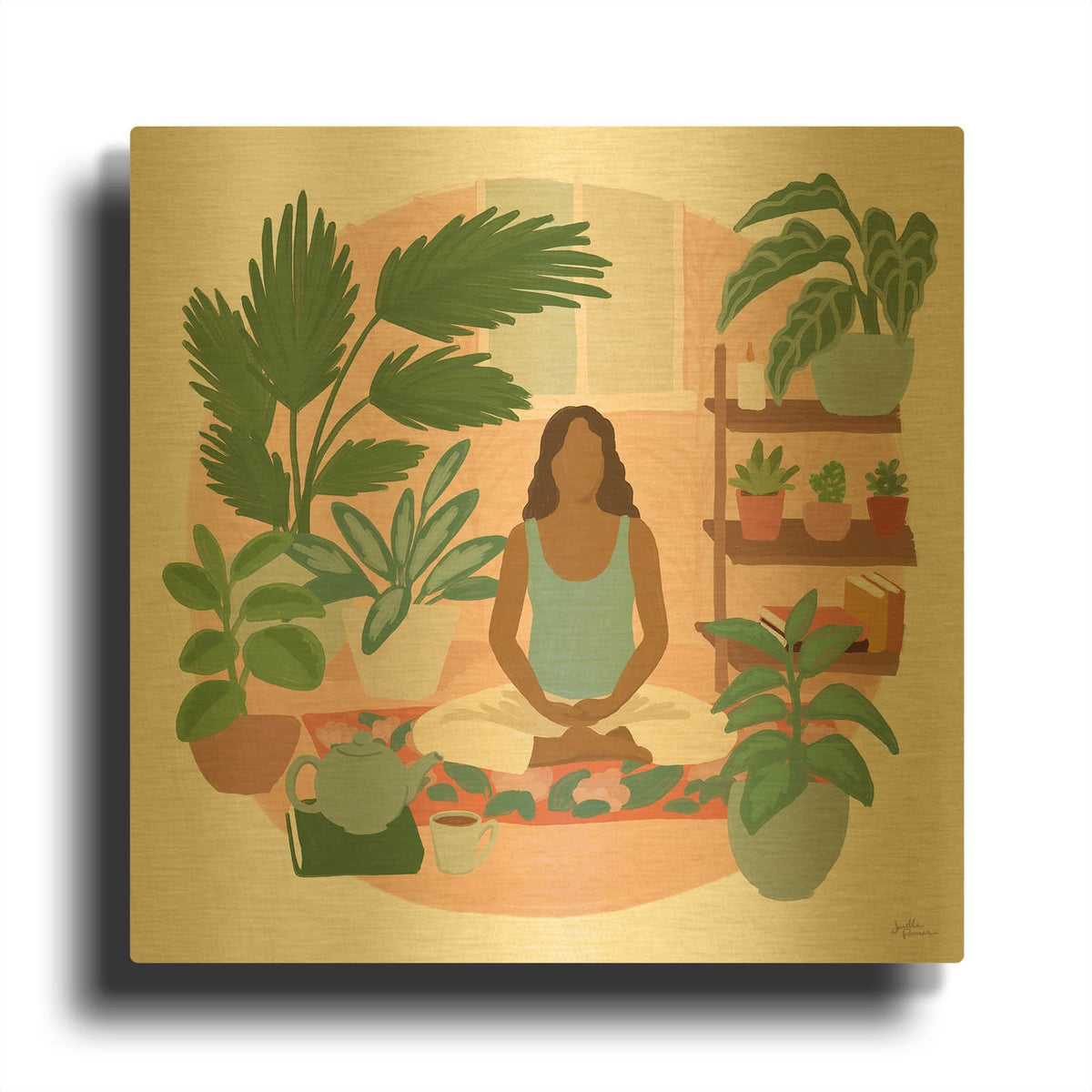 'Urban Jungle 2' By Janelle Penner Gold Metal Wall Art