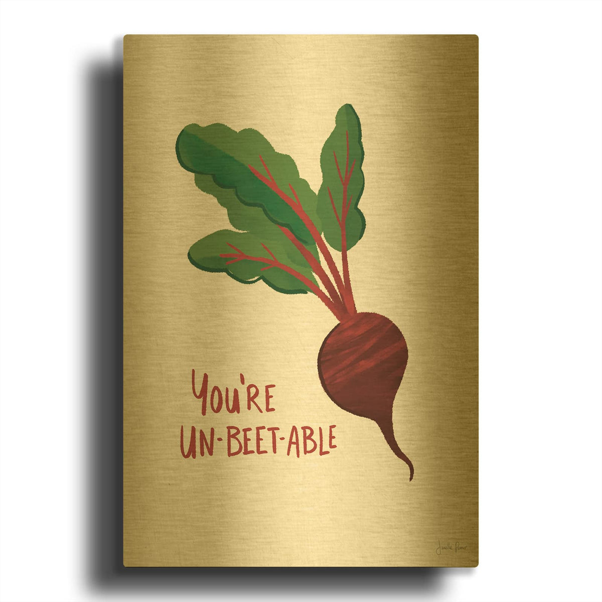 'Veggie Fun 1' By Janelle Penner Gold Metal Wall Art