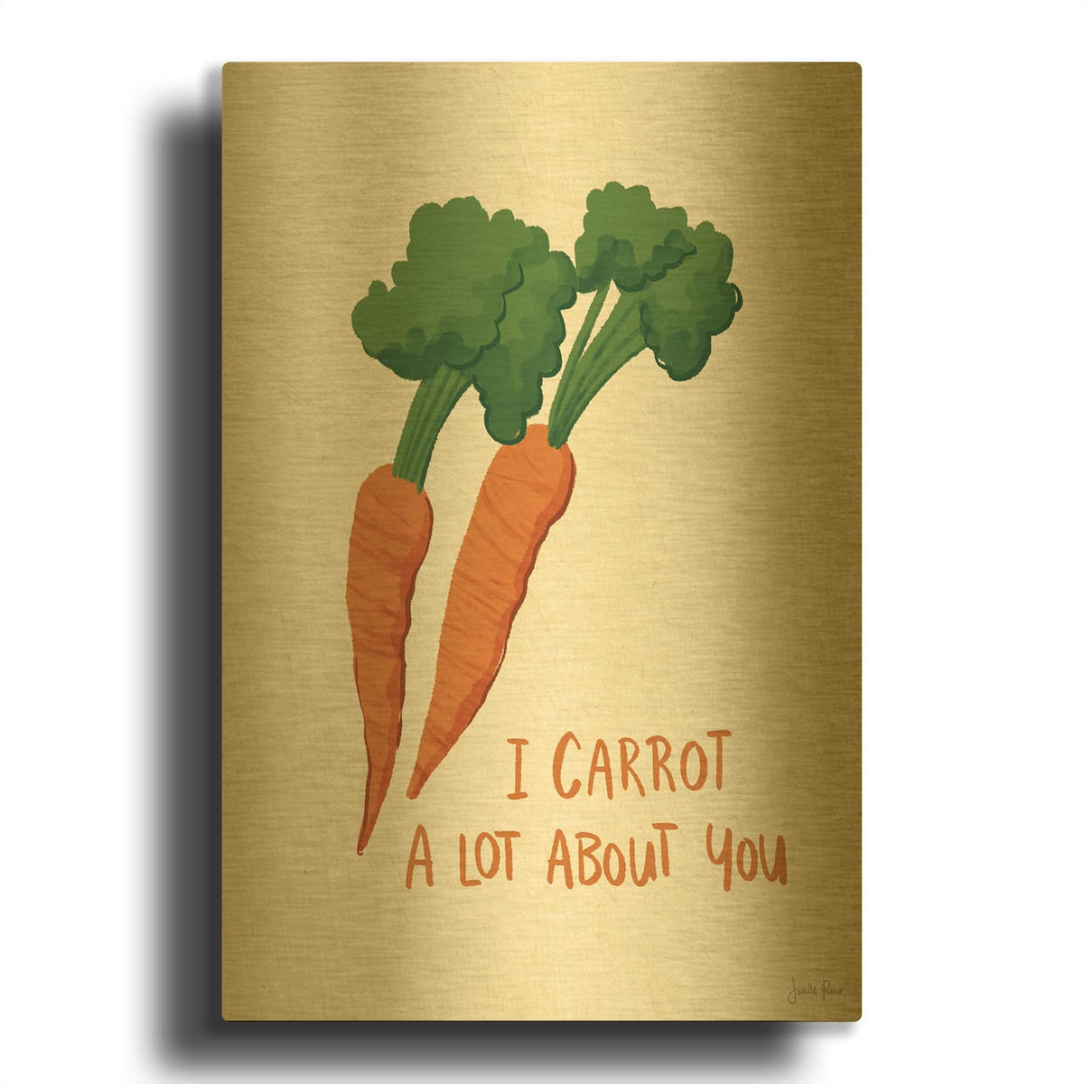 'Veggie Fun 2' By Janelle Penner Gold Metal Wall Art