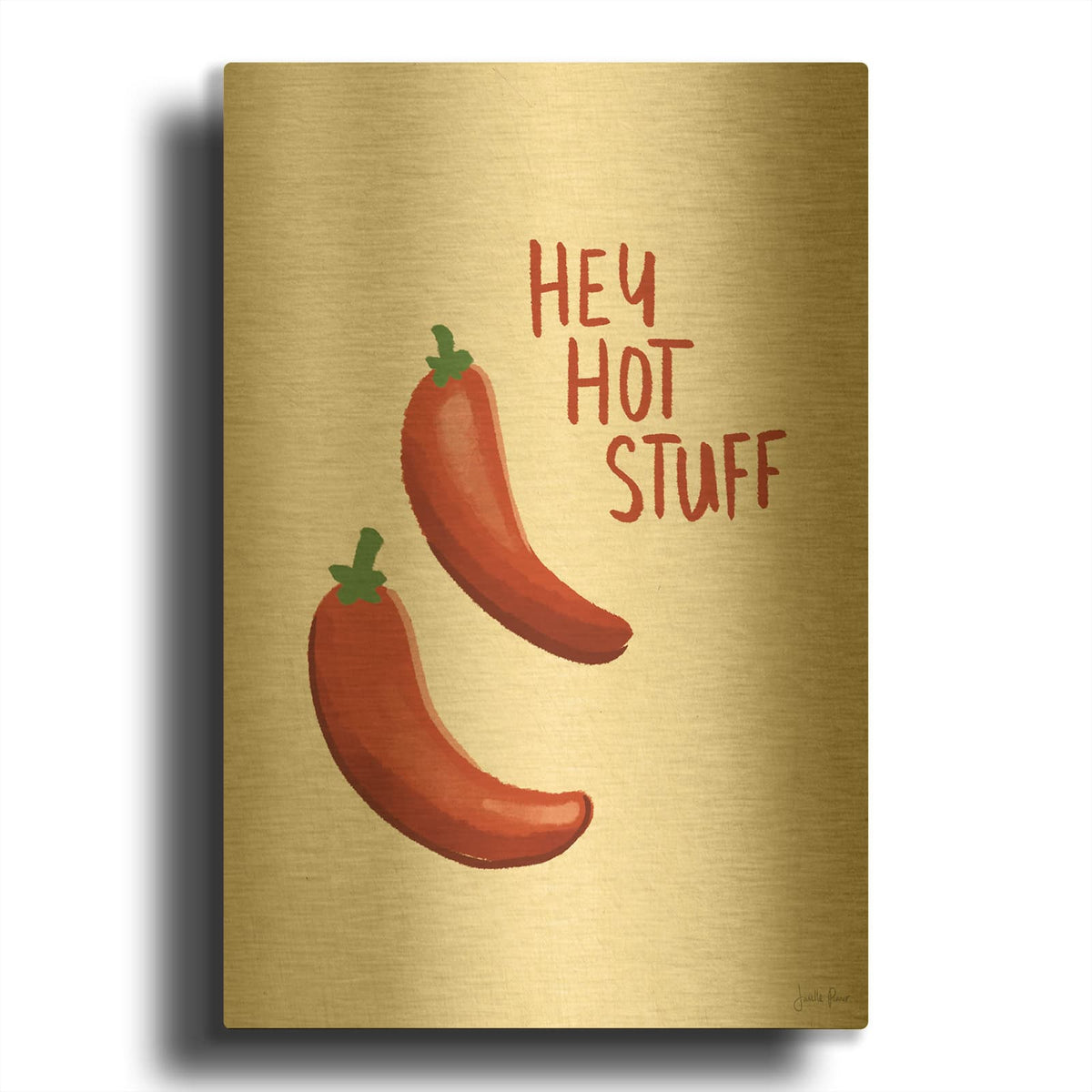 'Veggie Fun 4' By Janelle Penner Gold Metal Wall Art