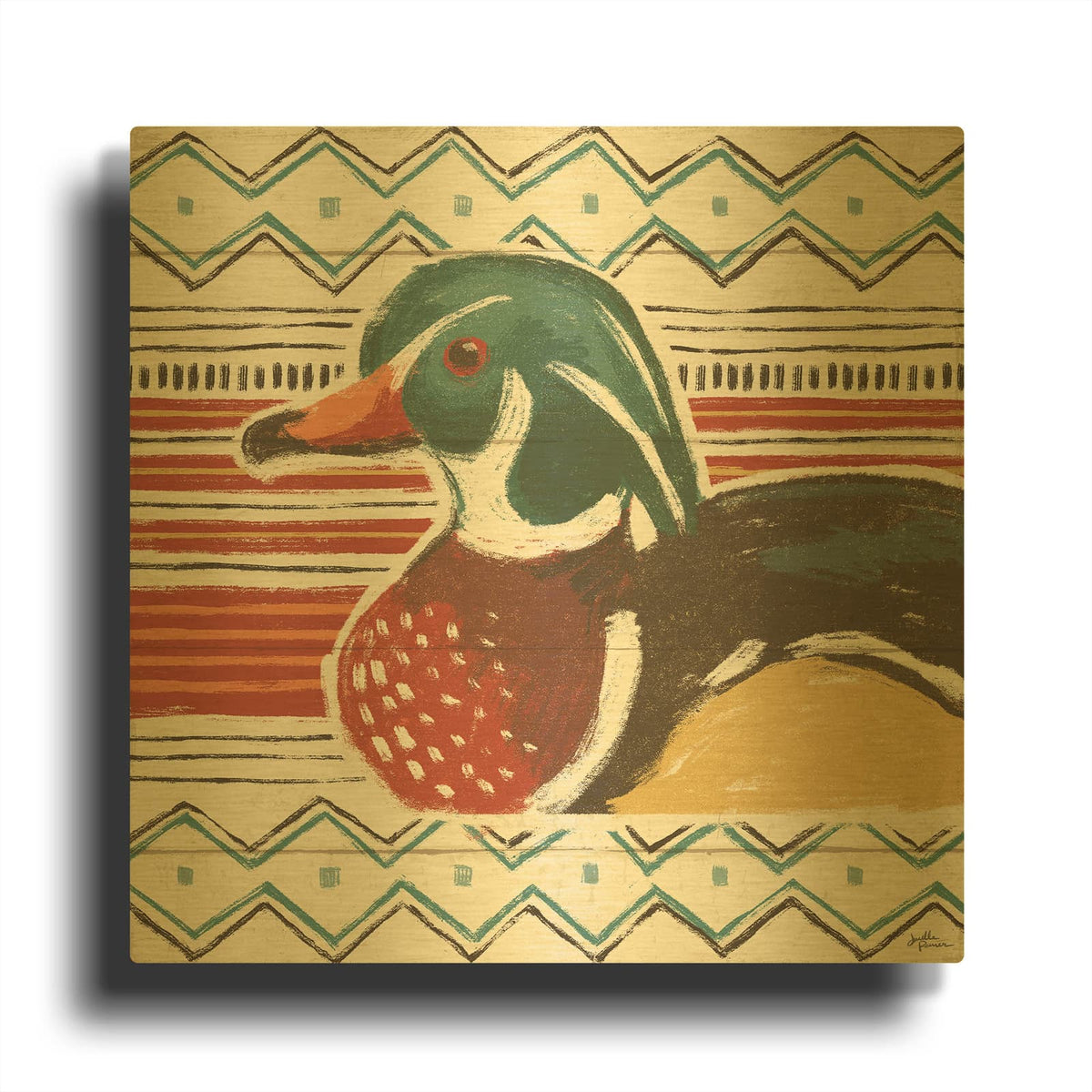 'Vintage Lake 10' By Janelle Penner Gold Metal Wall Art