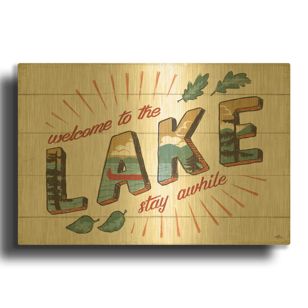 'Vintage Lake 1' By Janelle Penner Gold Metal Wall Art
