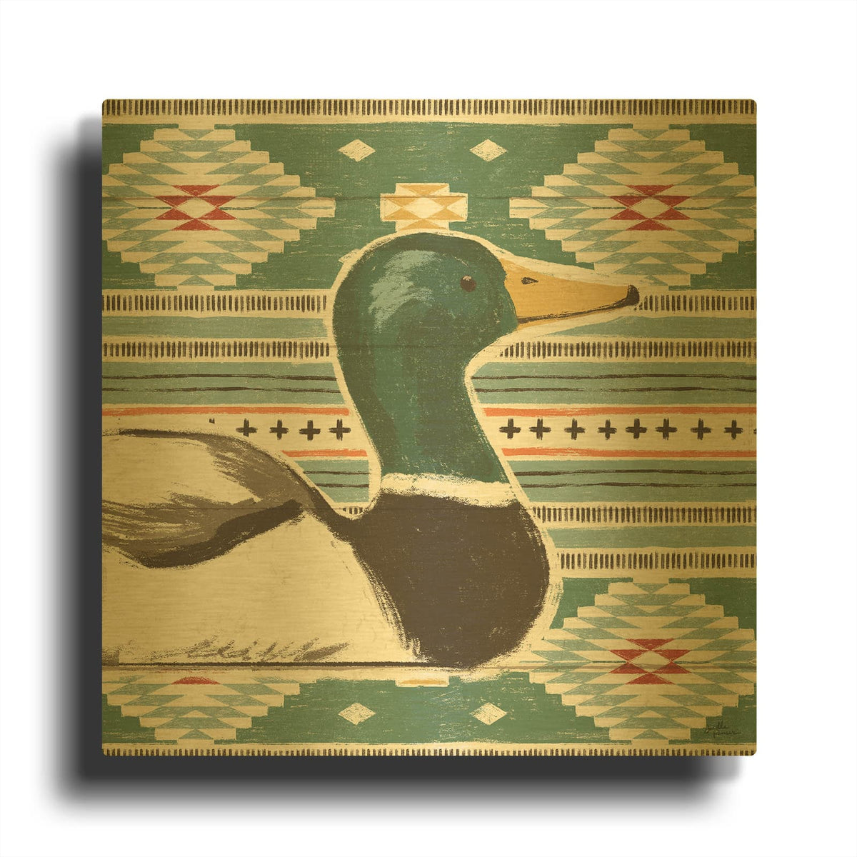 'Vintage Lake V3' By Janelle Penner Gold Metal Wall Art