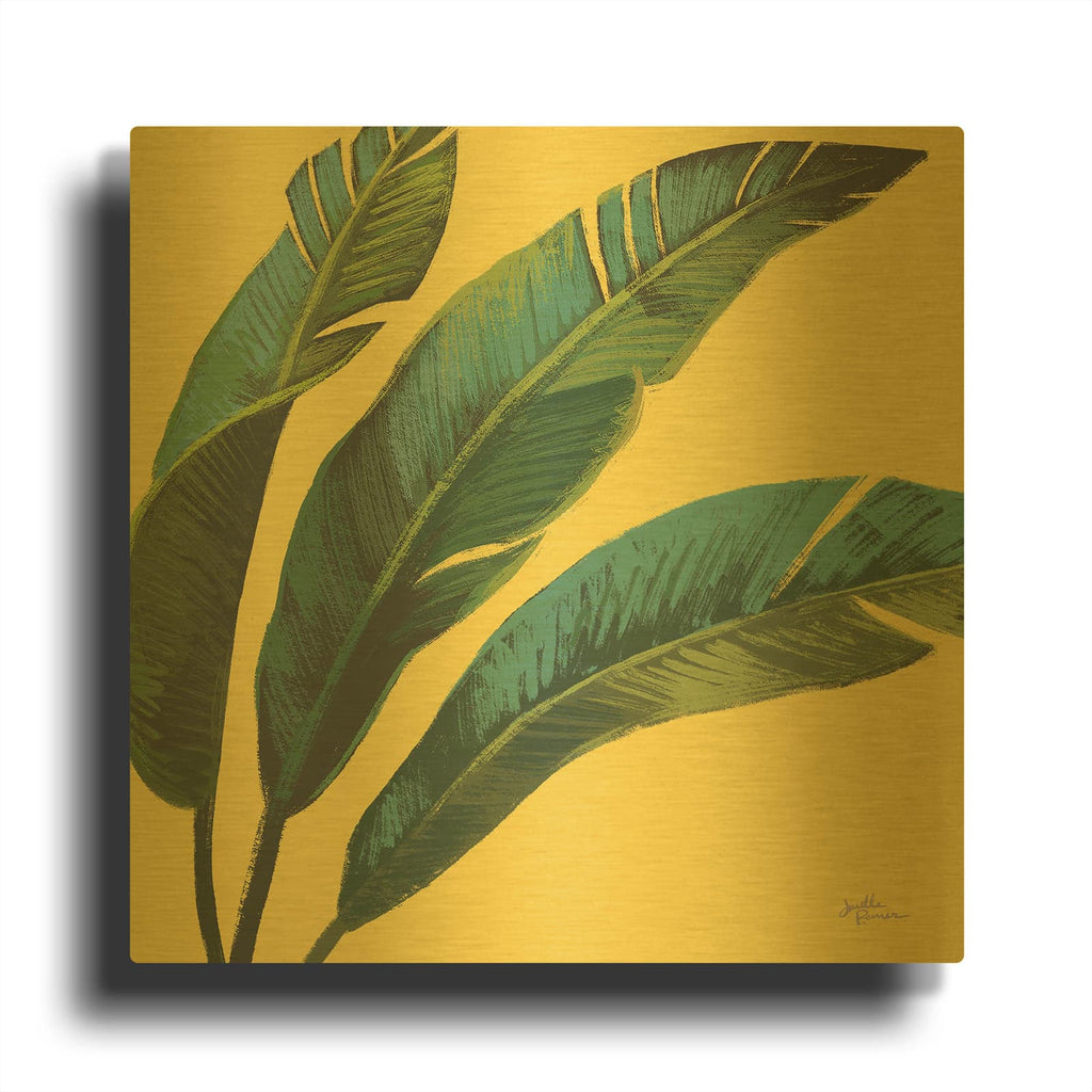 'Welcome To Paradise 11 Yellow' By Janelle Penner Gold Metal Wall Art