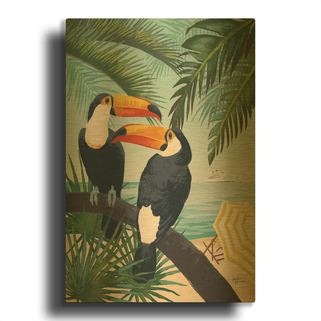 'Welcome To Paradise 7' By Janelle Penner Gold Metal Wall Art