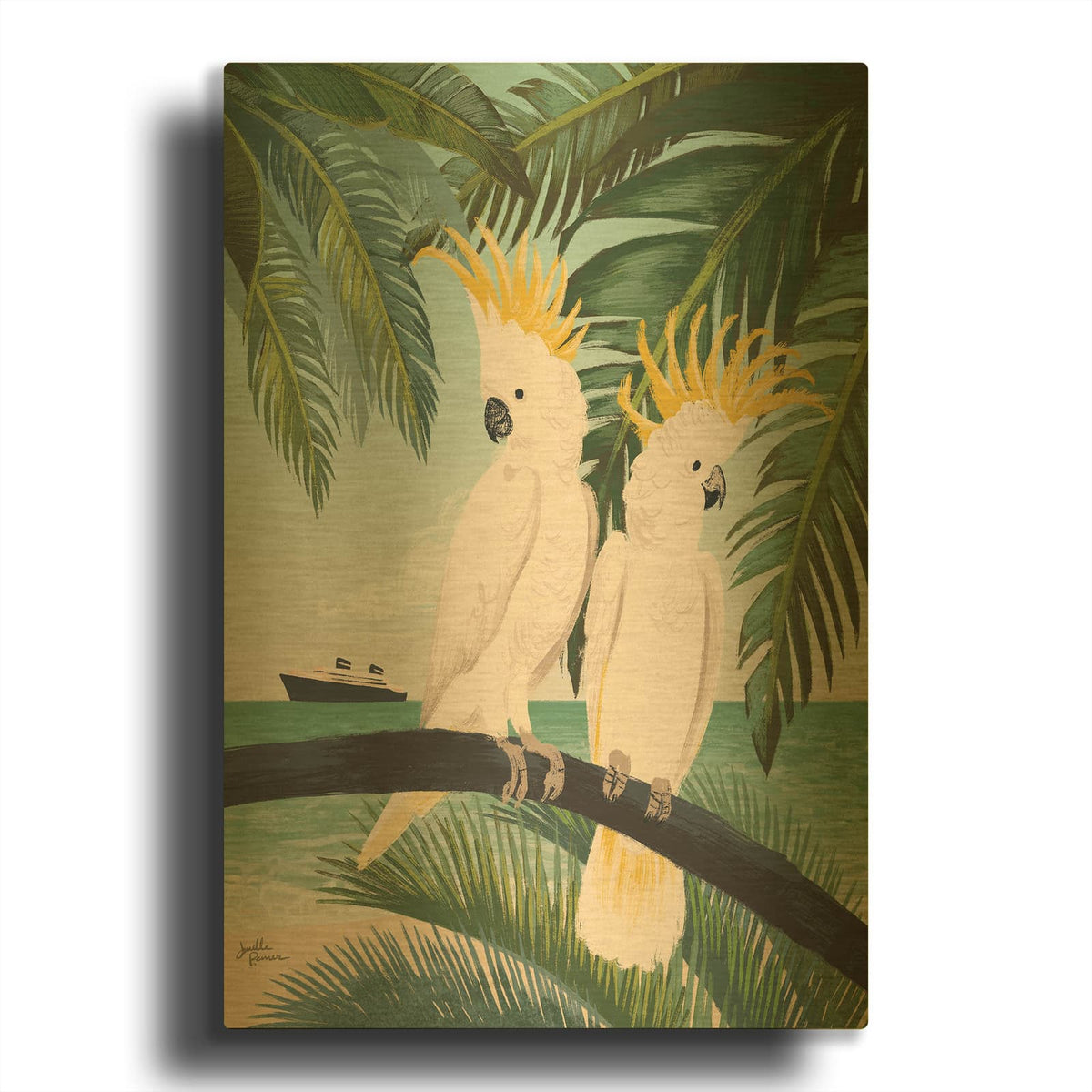 'Welcome To Paradise 9' By Janelle Penner Gold Metal Wall Art