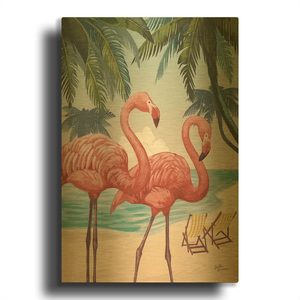 'Welcome To Paradise V3' By Janelle Penner Gold Metal Wall Art