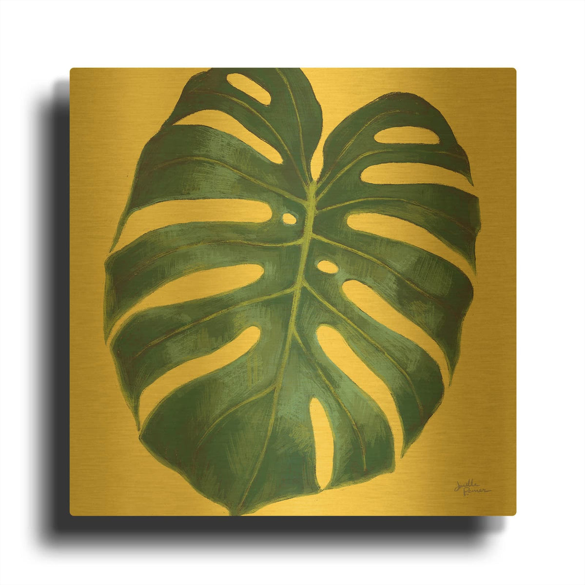 'Welcome To Paradise X3 Yellow' By Janelle Penner Gold Metal Wall Art