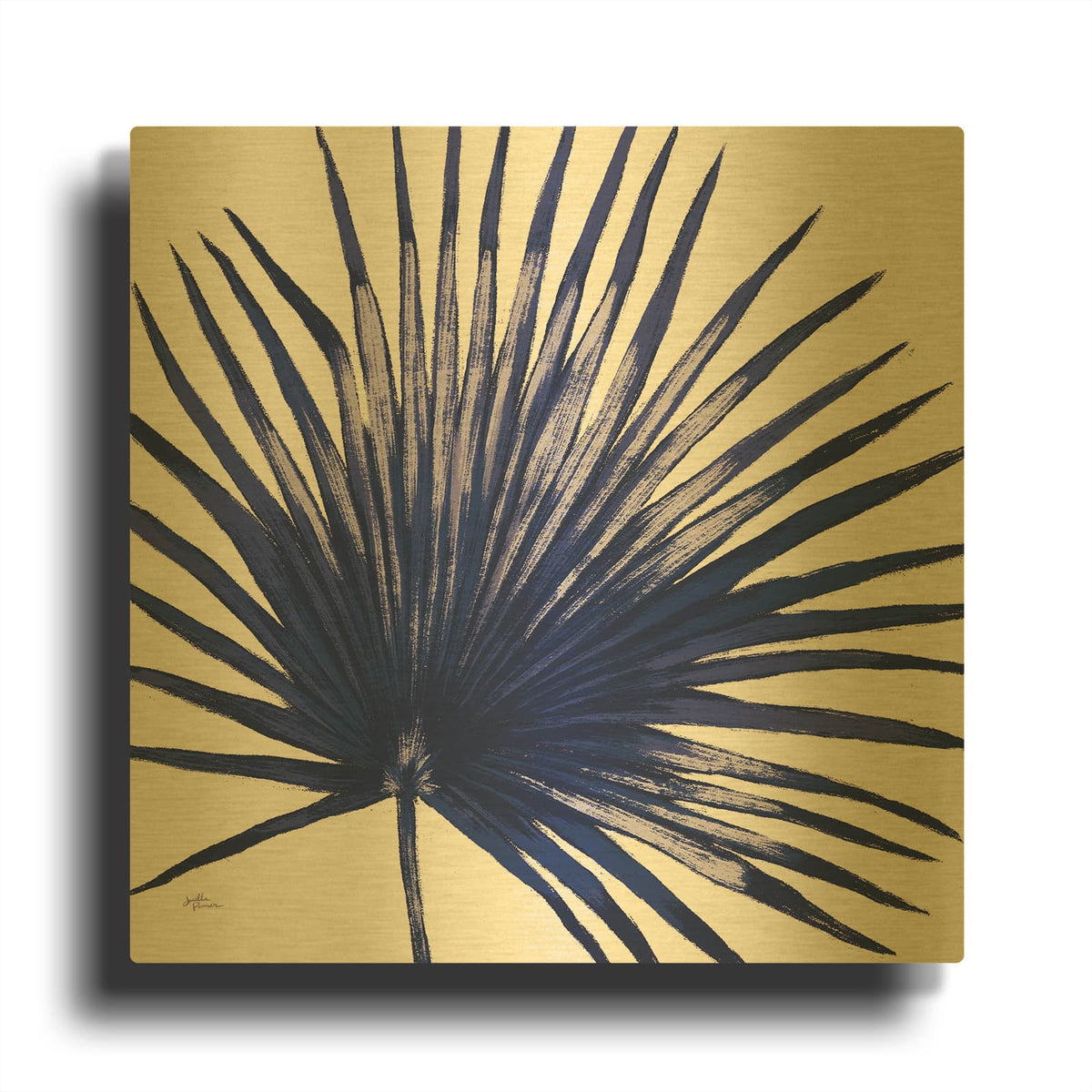 'Welcome To Paradise Xvi Indigo' By Janelle Penner Gold Metal Wall Art
