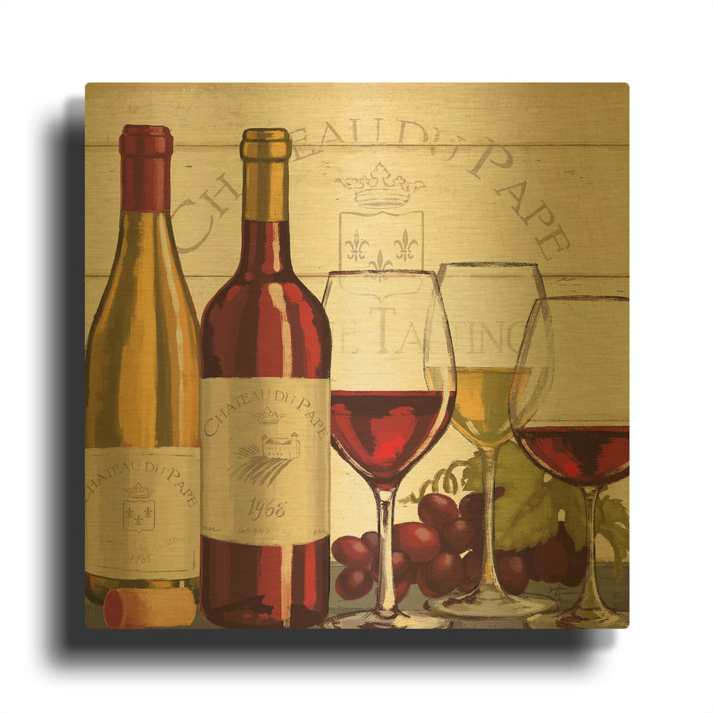 'Wine Tasting 2' By Janelle Penner Gold Metal Wall Art