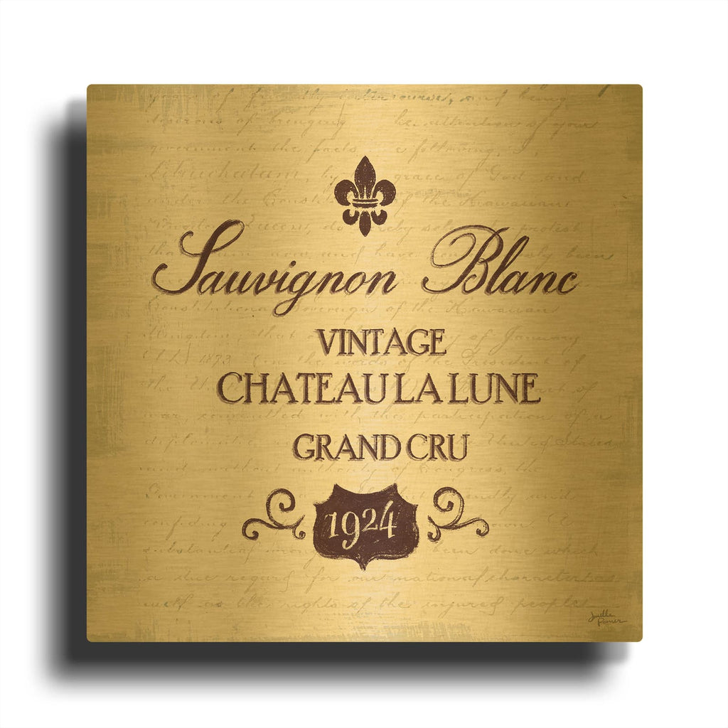 'Wine Tasting 6' By Janelle Penner Gold Metal Wall Art