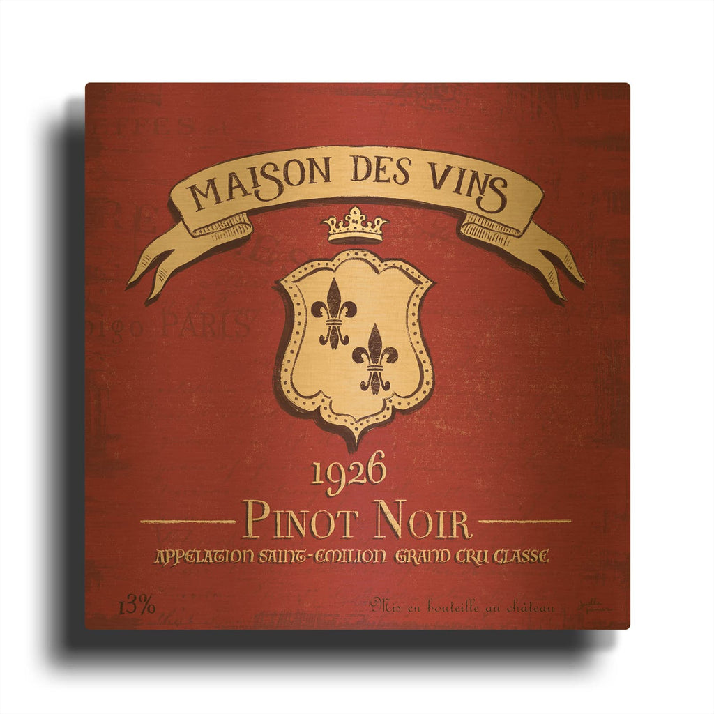 'Wine Tasting 7' By Janelle Penner Gold Metal Wall Art