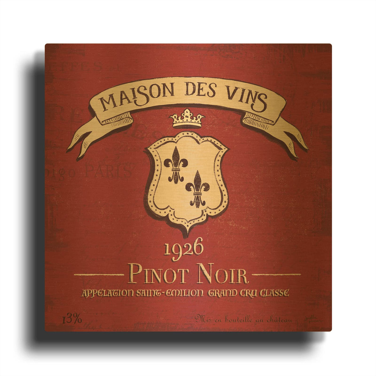 'Wine Tasting 7' By Janelle Penner Gold Metal Wall Art