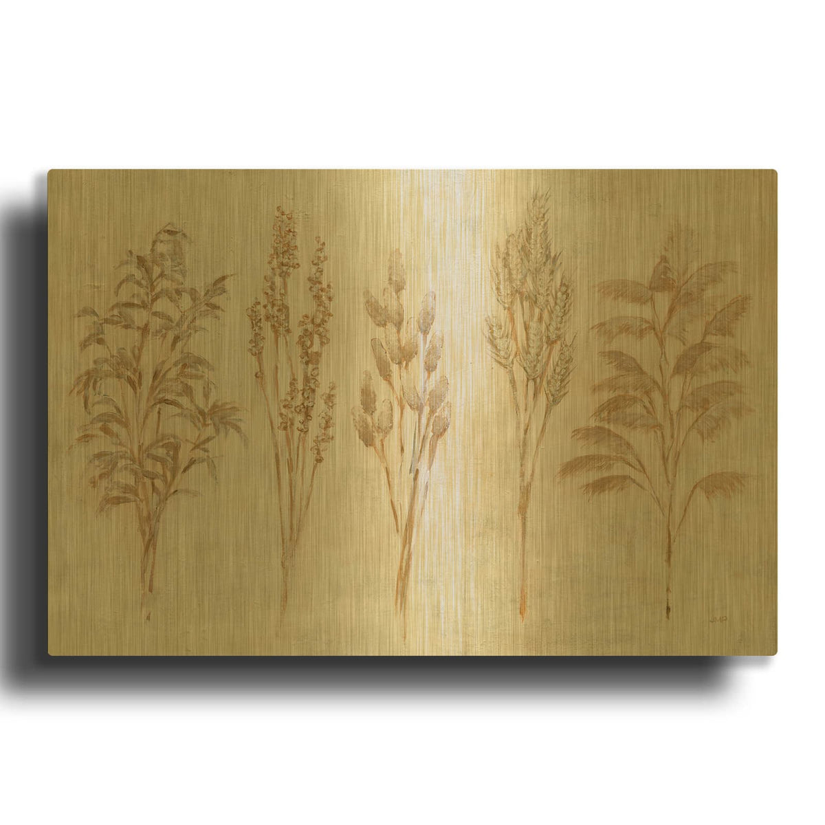 'Amber Grains' By Julia Purinton Gold Metal Wall Art