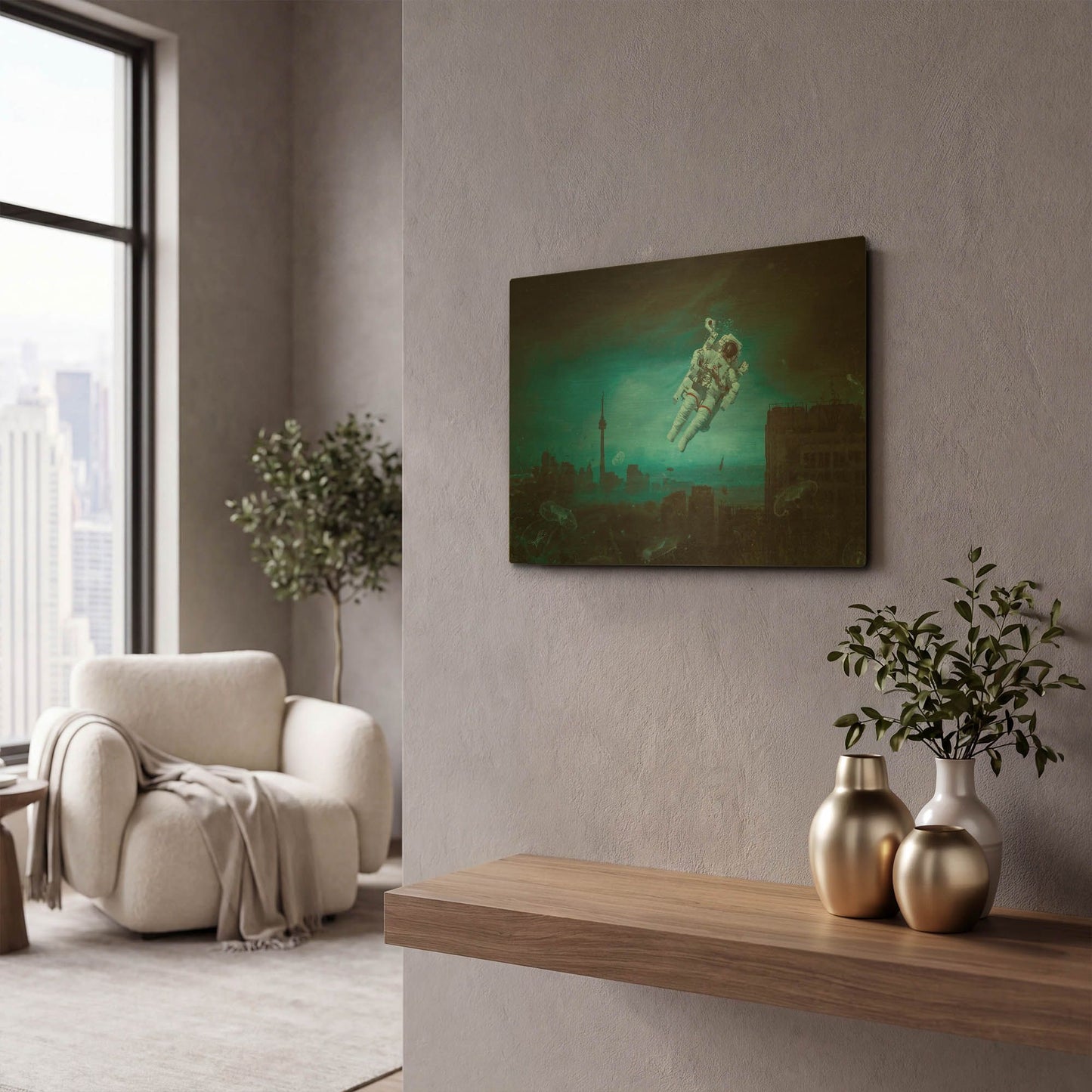 'Sometimes' By Mario Sanchez Nevado Gold Metal Wall Art