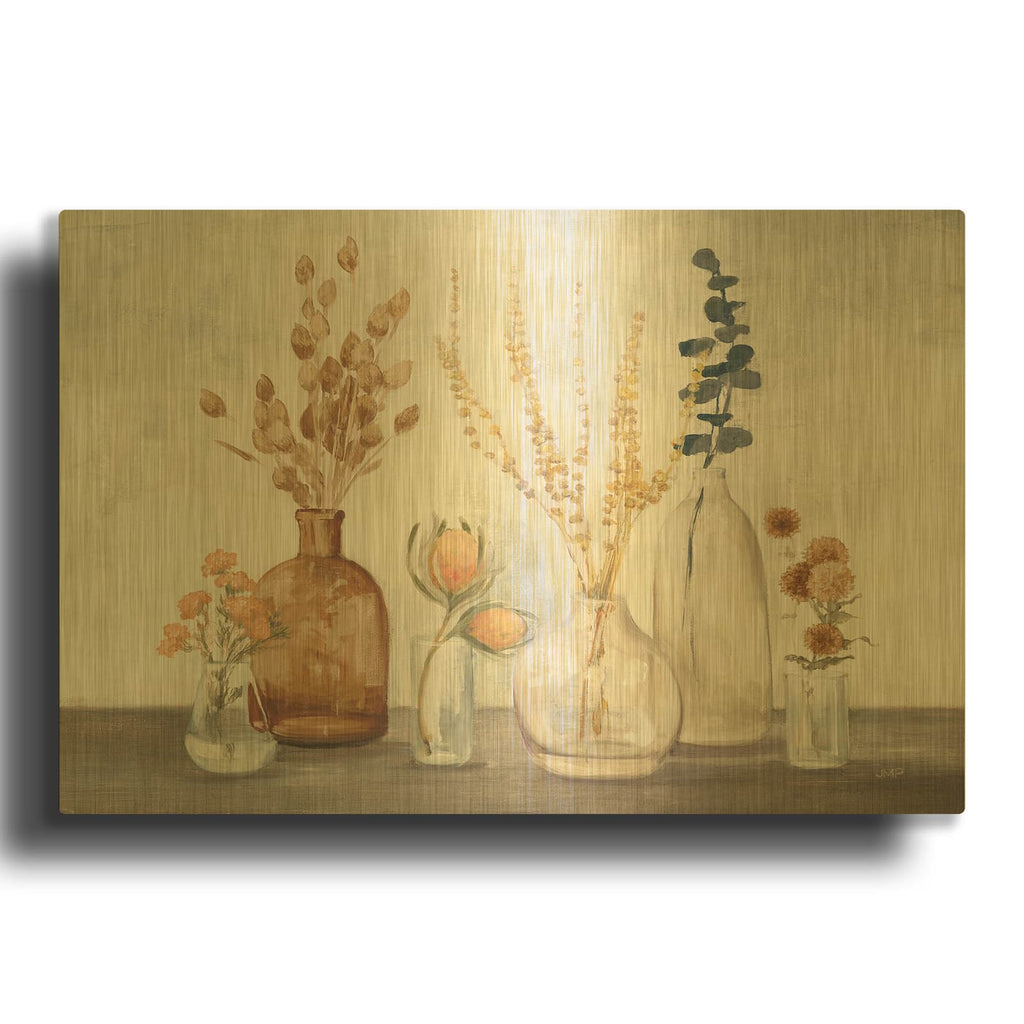 'Autumn Greenhouse 1 Amber' By Julia Purinton Gold Metal Wall Art