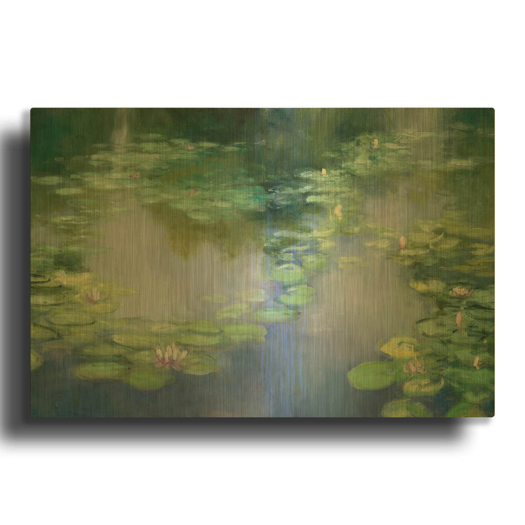 'Blue Lily 3' By Julia Purinton Gold Metal Wall Art