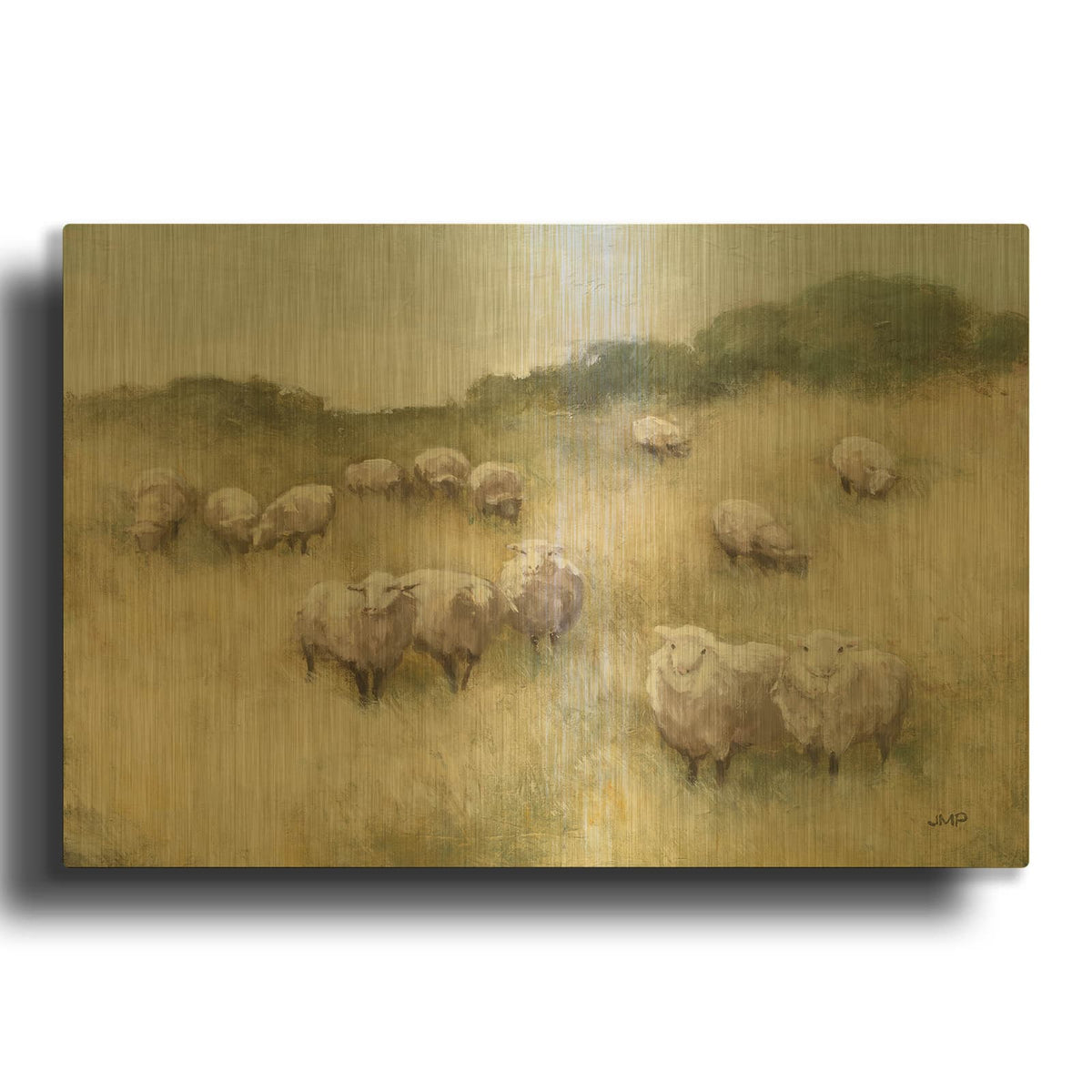 'Flock' By Julia Purinton Gold Metal Wall Art