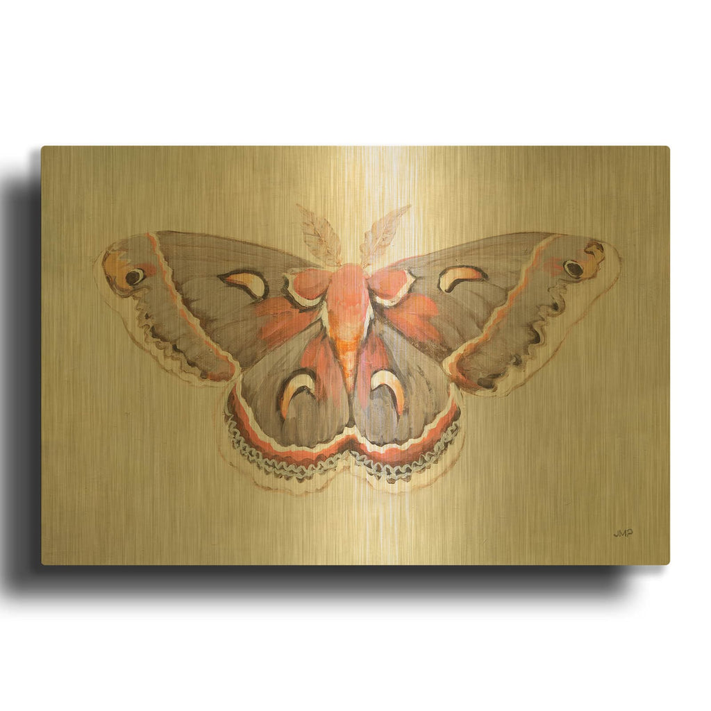 'Forest Moth 1' By Julia Purinton Gold Metal Wall Art