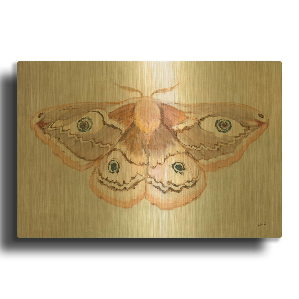 'Forest Moth 2' By Julia Purinton Gold Metal Wall Art