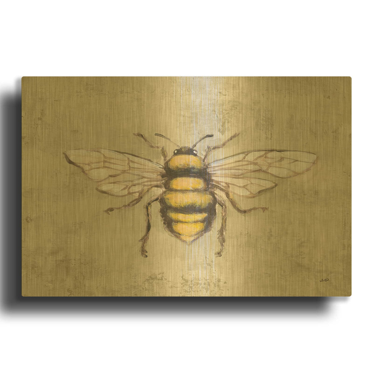 'Garden Beauties 5 Gray' By Julia Purinton Gold Metal Wall Art
