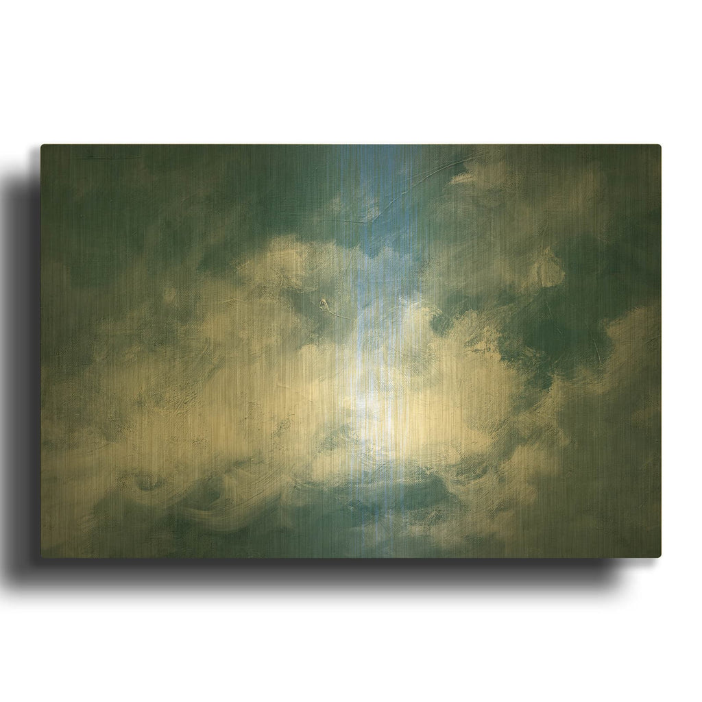 'Hedgerow 2 Clouds' By Julia Purinton Gold Metal Wall Art