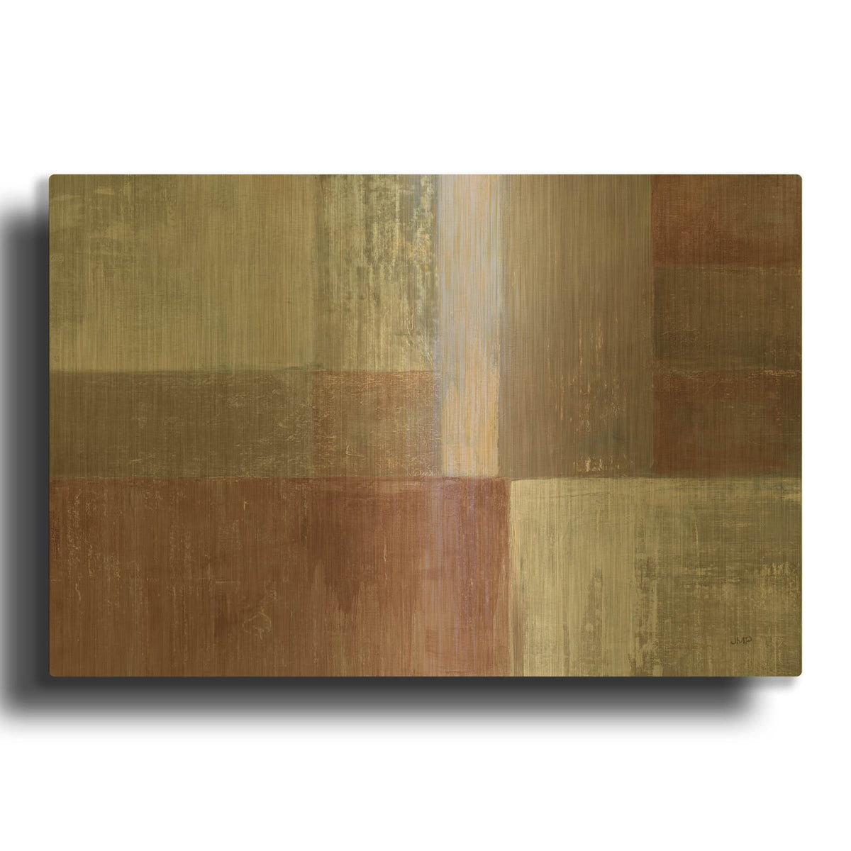 'Homespun Red' By Julia Purinton Gold Metal Wall Art
