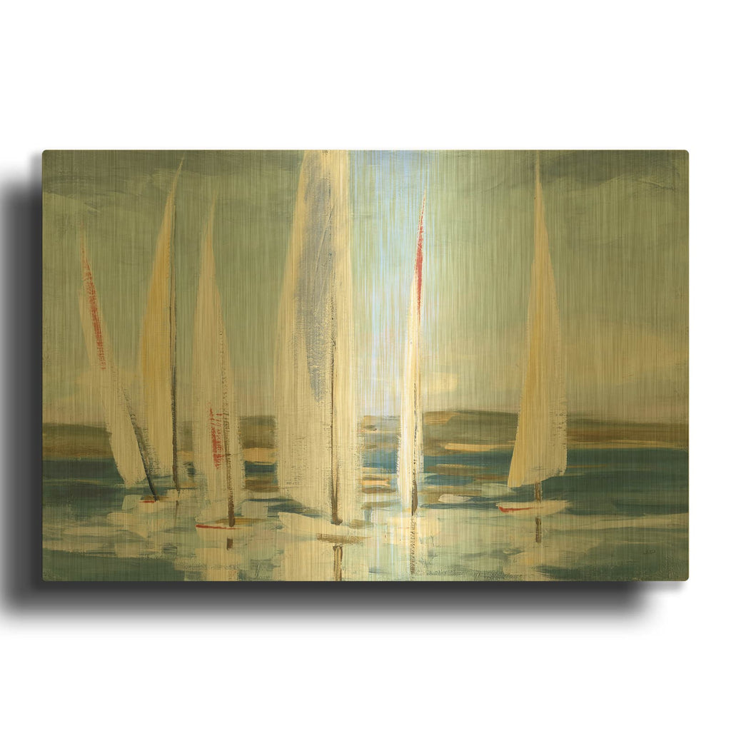 'Horizon Blue' By Julia Purinton Gold Metal Wall Art