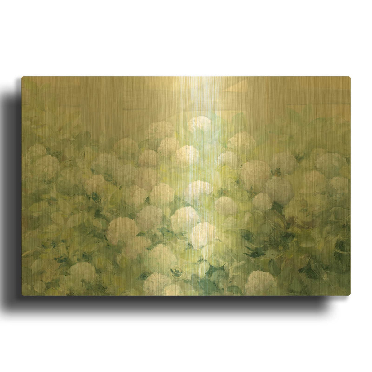 'Hydrangea Lane C' By Julia Purinton Gold Metal Wall Art