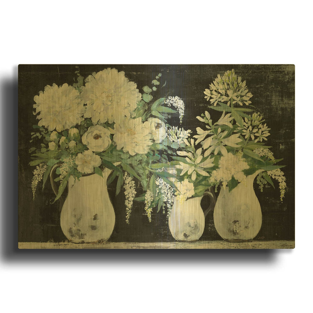 'Late Summer Bouquet 4' By Julia Purinton Gold Metal Wall Art