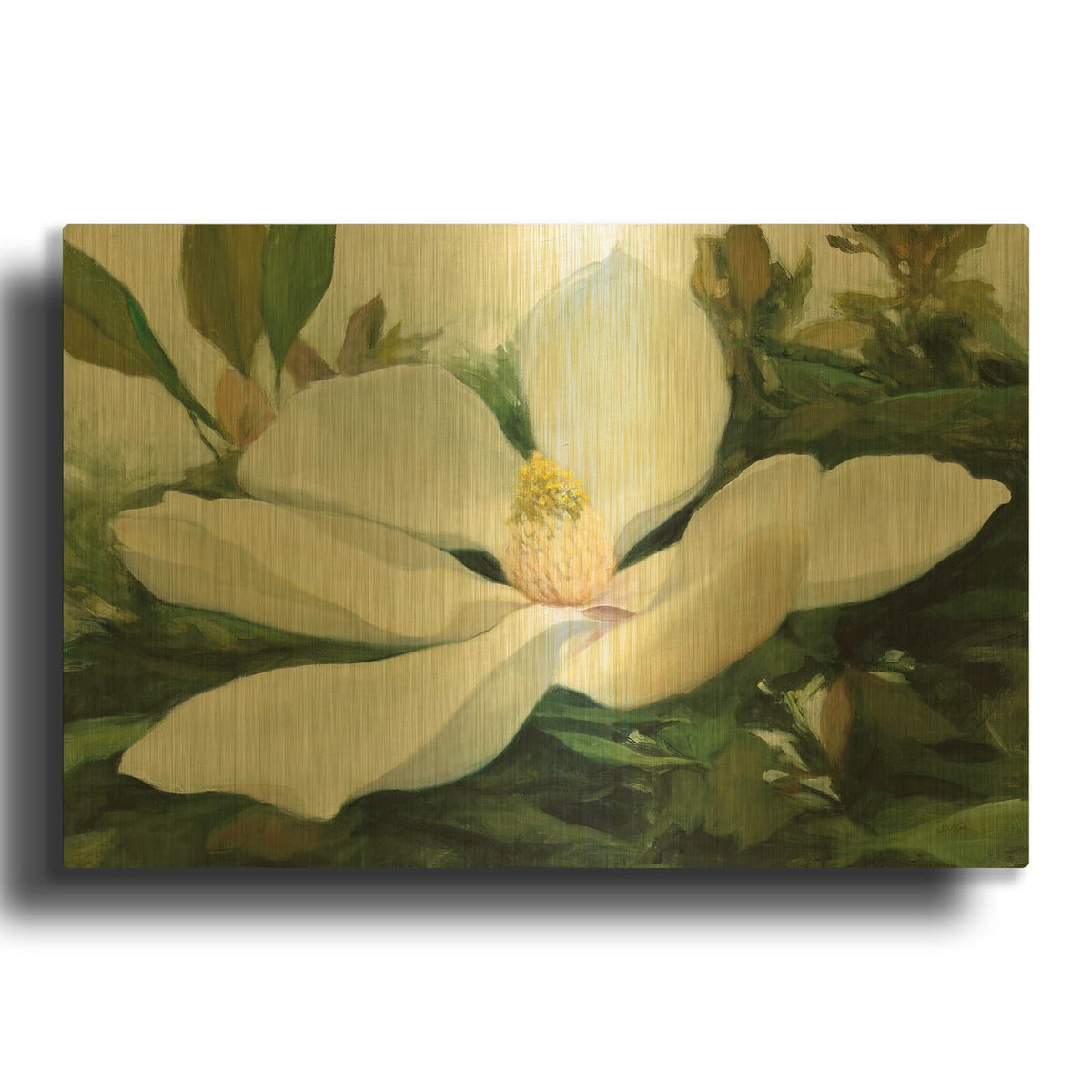 'Majestic Magnolia' By Julia Purinton Gold Metal Wall Art