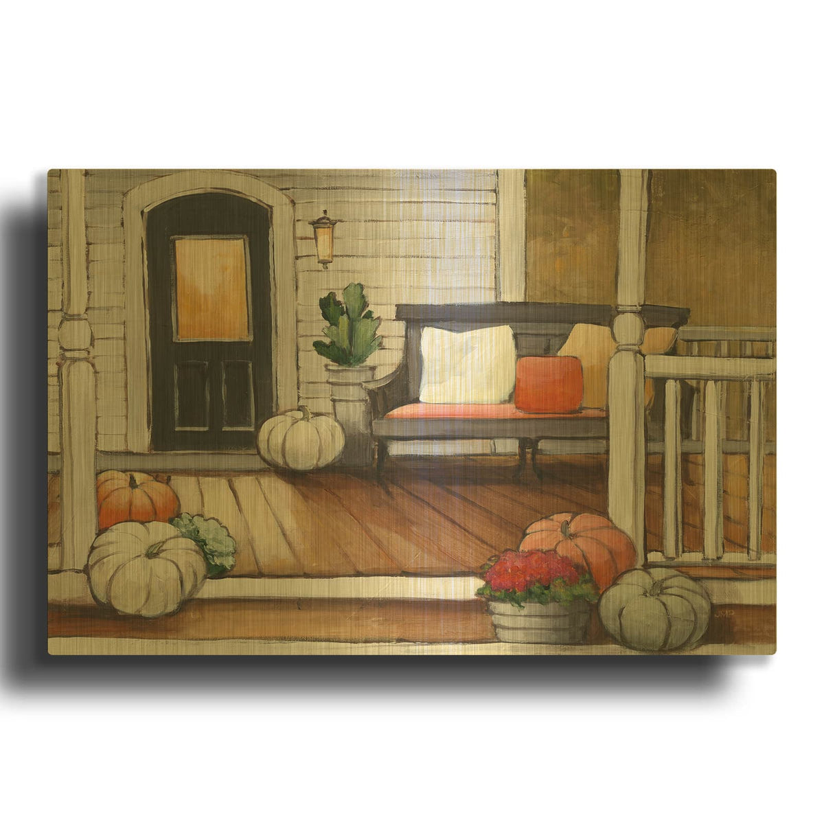 'October Evening' By Julia Purinton Gold Metal Wall Art