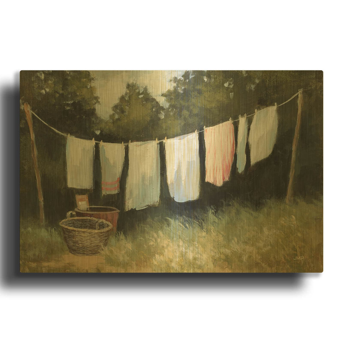 'Out To Dry' By Julia Purinton Gold Metal Wall Art