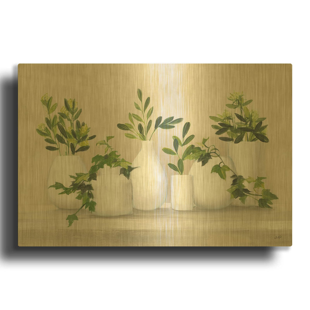 'Plant Life 4' By Julia Purinton Gold Metal Wall Art