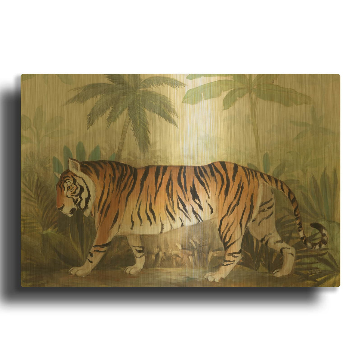 'Prowl 2' By Julia Purinton Gold Metal Wall Art