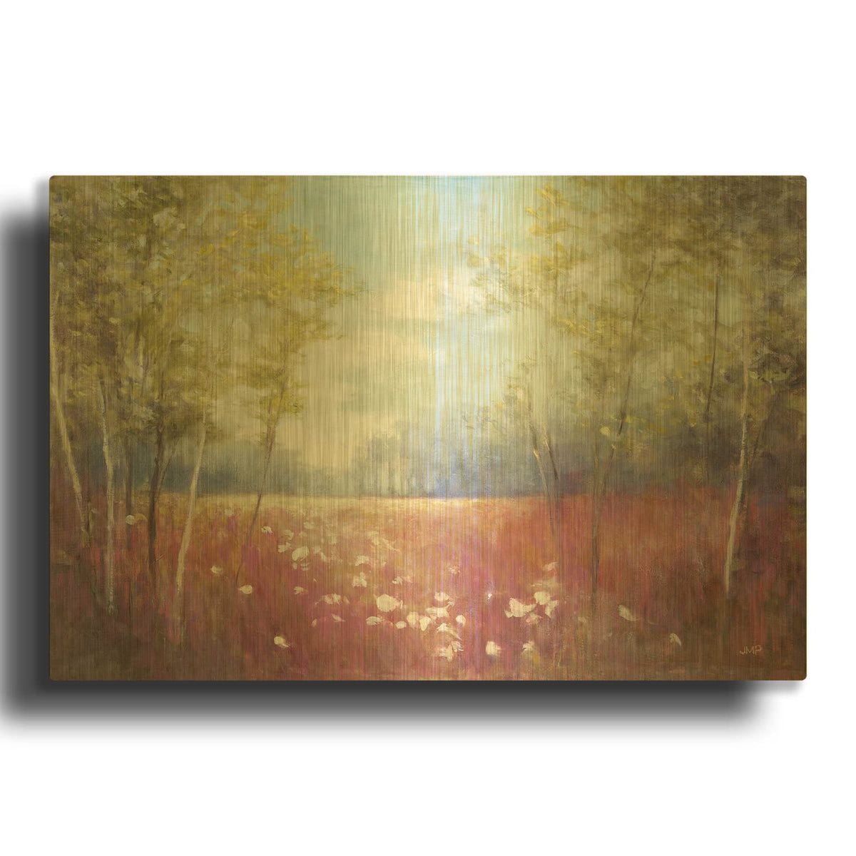 'Purple Field C' By Julia Purinton Gold Metal Wall Art