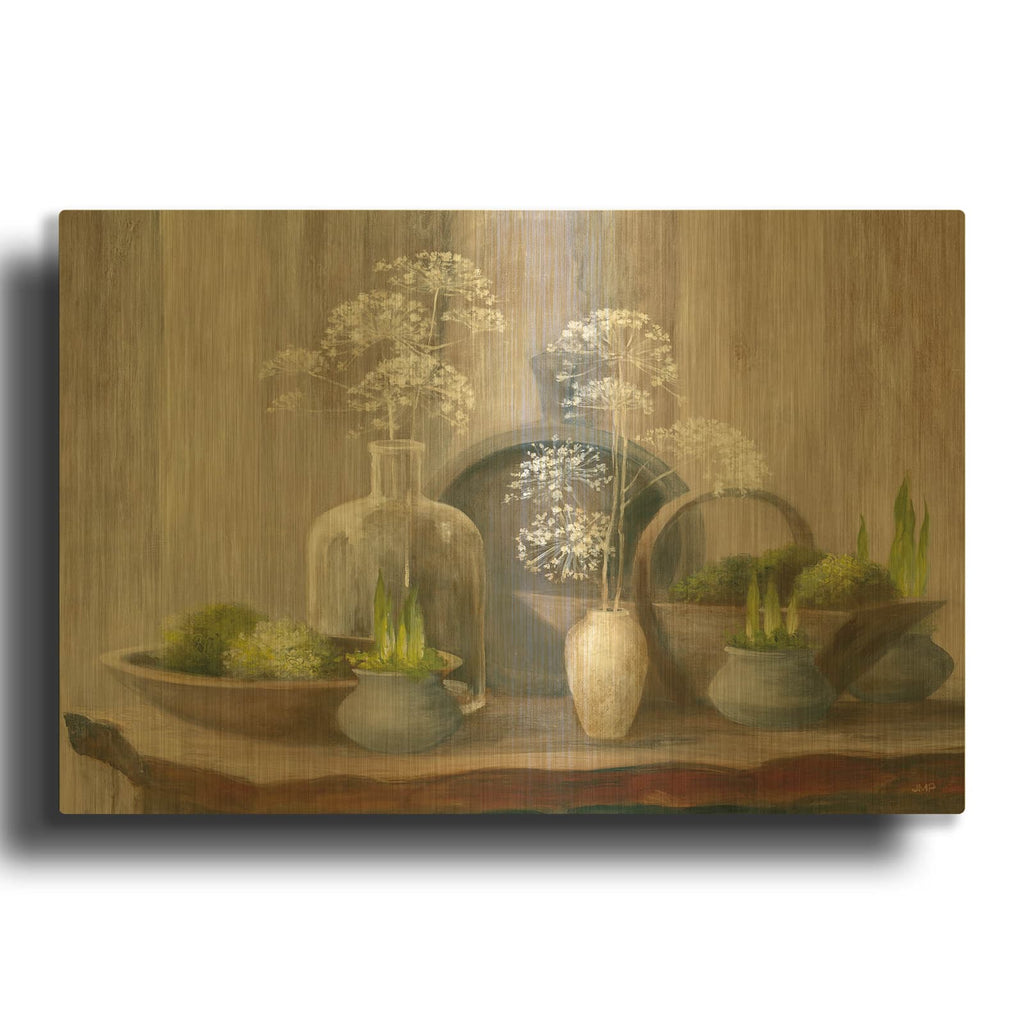 'Rustic Elegance 1' By Julia Purinton Gold Metal Wall Art