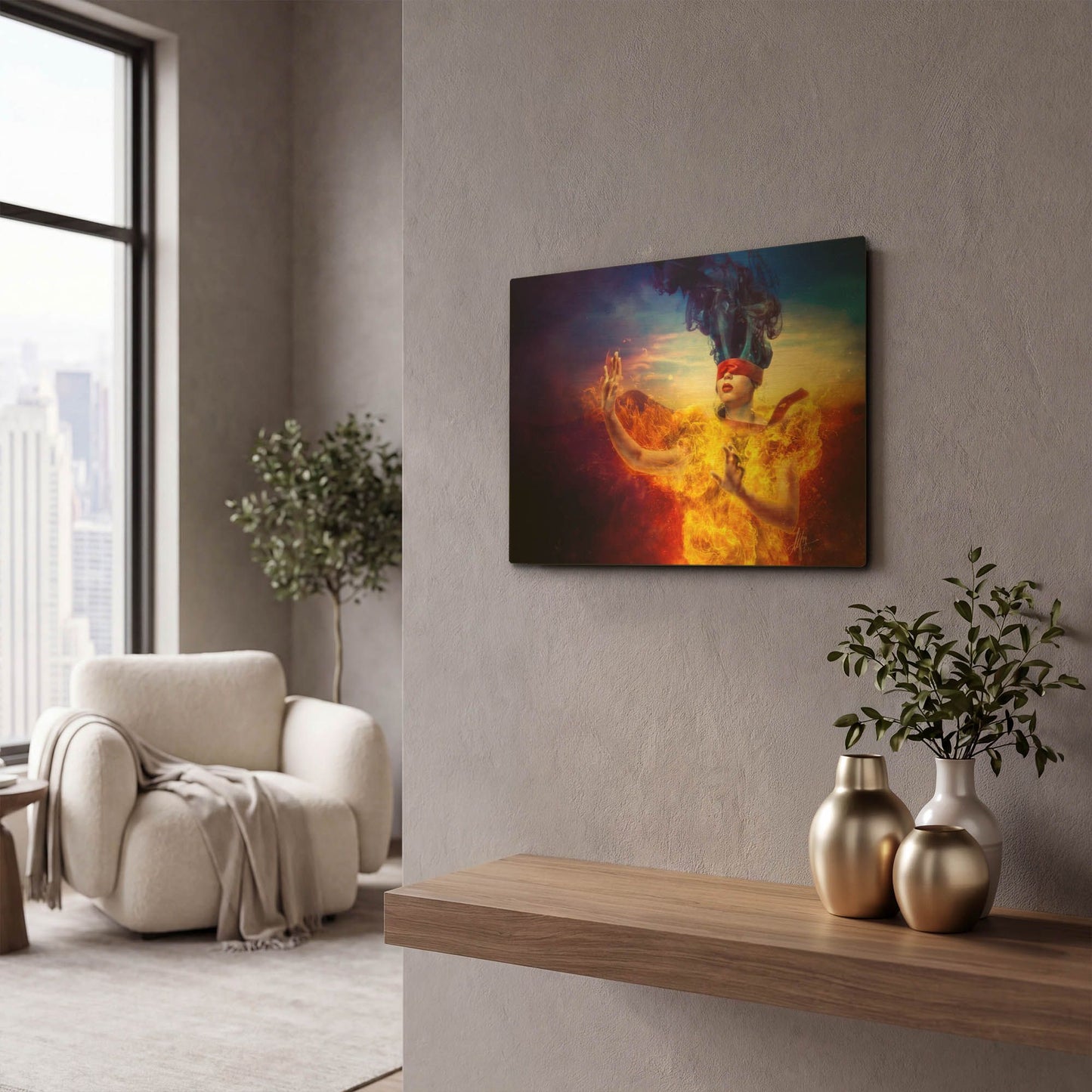 'Suspense' By Mario Sanchez Nevado Gold Metal Wall Art