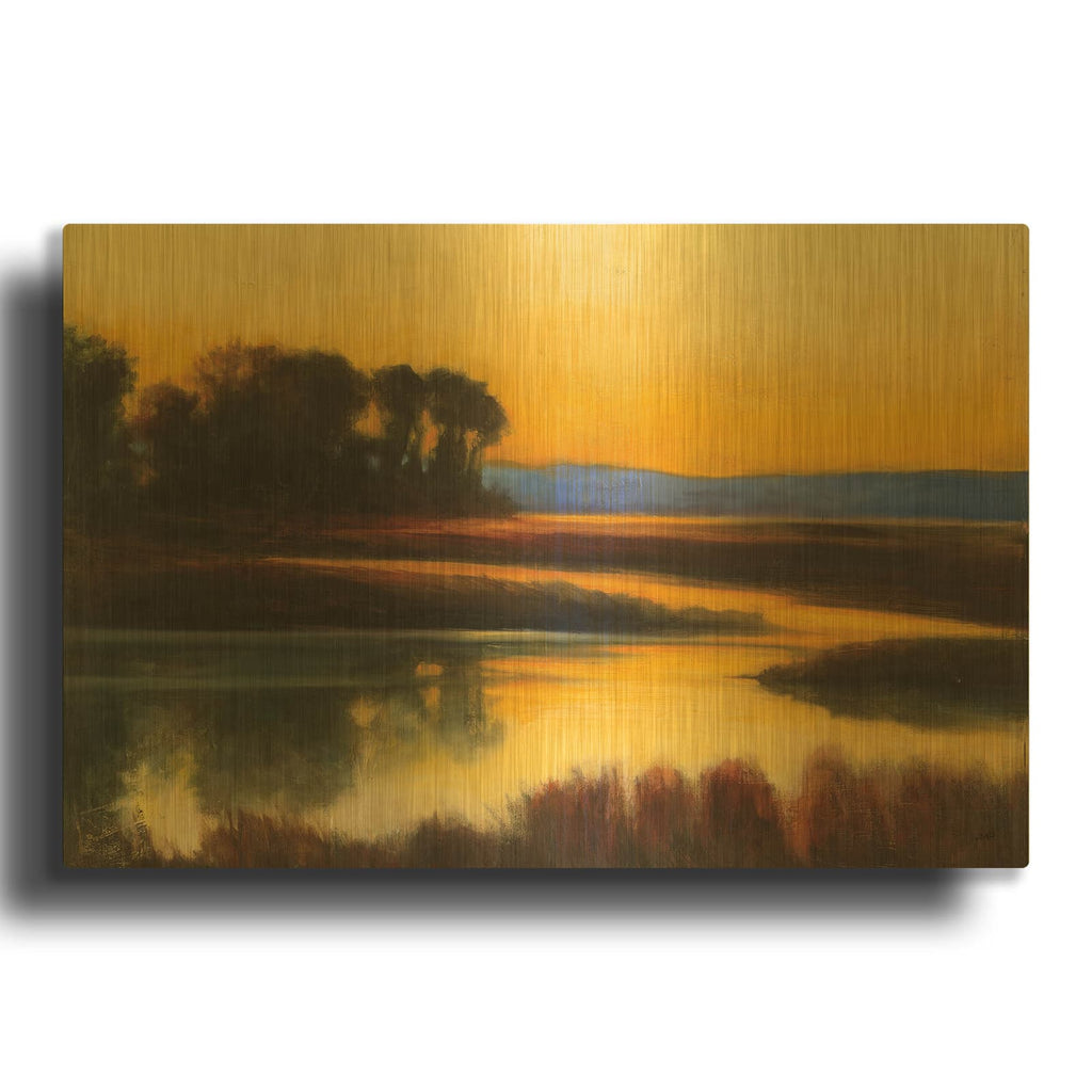 'Yellow Twilight C' By Julia Purinton Gold Metal Wall Art