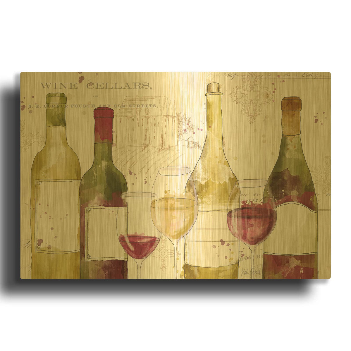 'Chateau Winery 1 No Words' By Katie Pertiet Gold Metal Wall Art