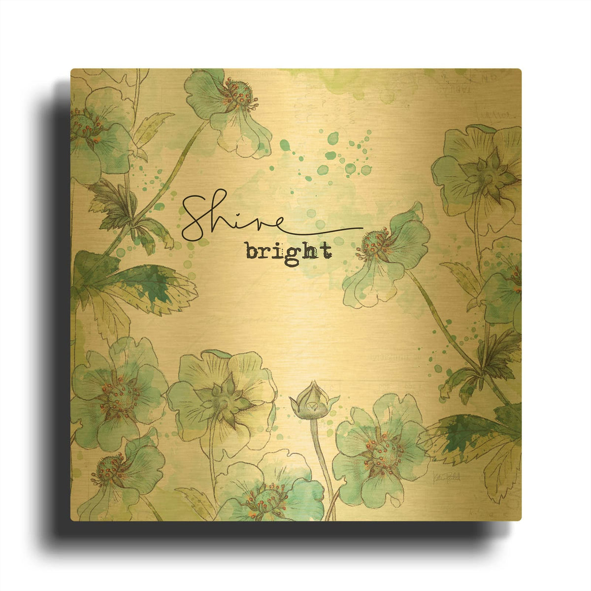 'Dream And Faith 4' By Katie Pertiet Gold Metal Wall Art