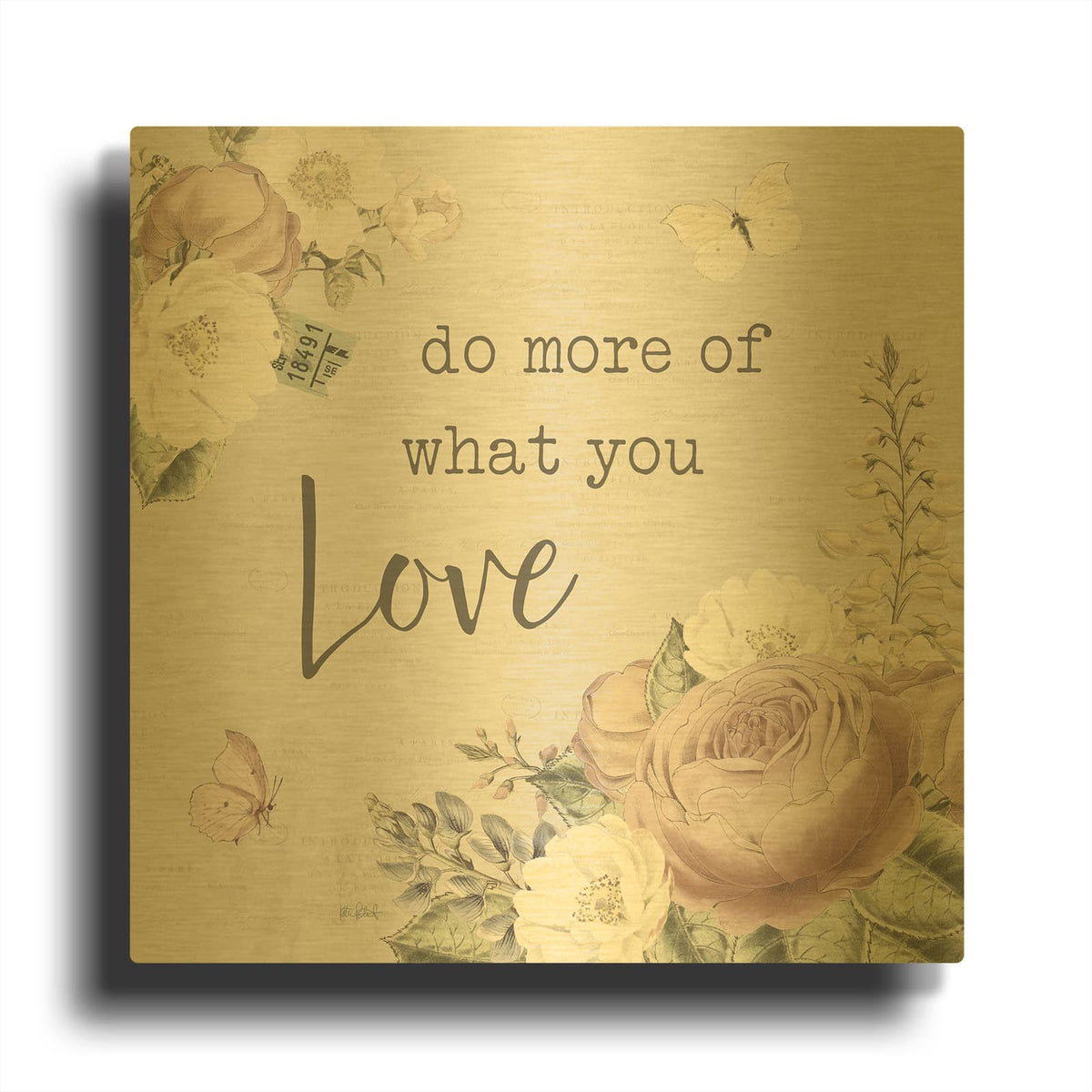 'Garden District 3 Neutral' By Katie Pertiet Gold Metal Wall Art